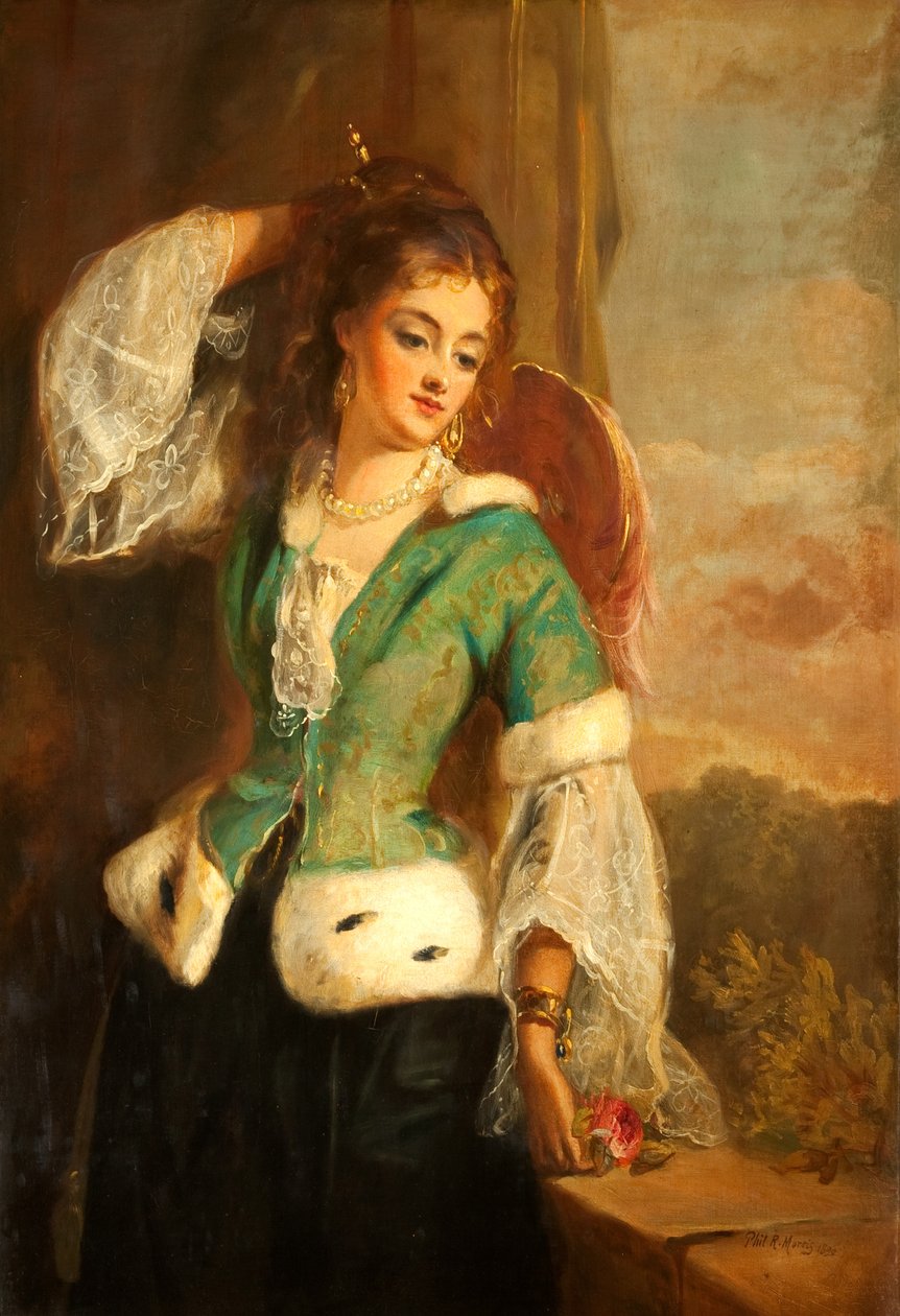 Ritratto di una Signora in Giacca Verde, 1890 da Philip Richard Morris