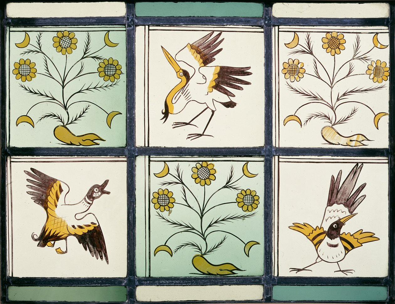 Finestra che raffigura uccelli e fiori da Philip Webb