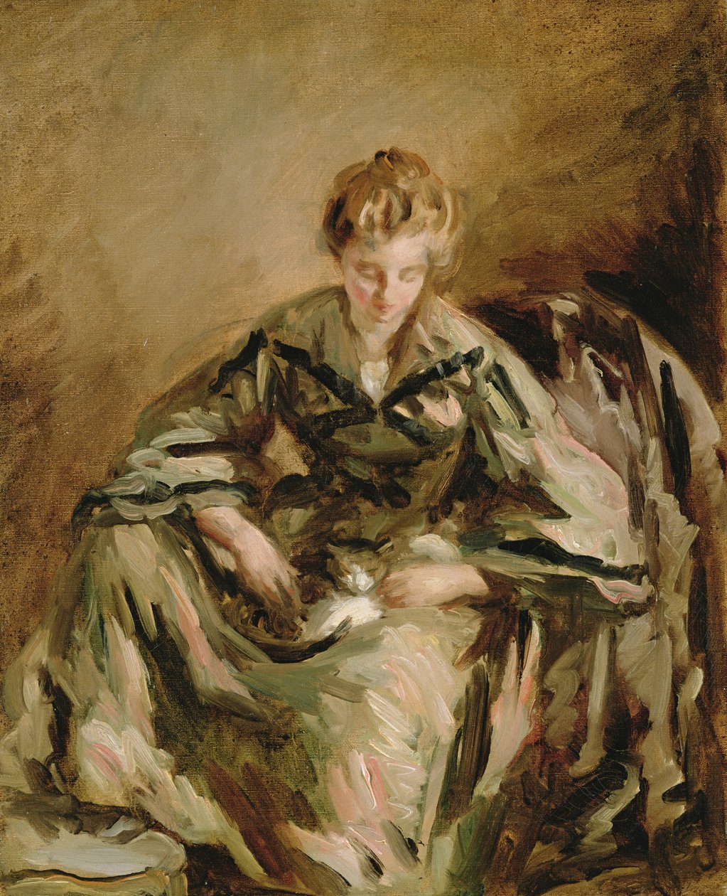 Ragazza con Gatto da Philip Wilson Steer