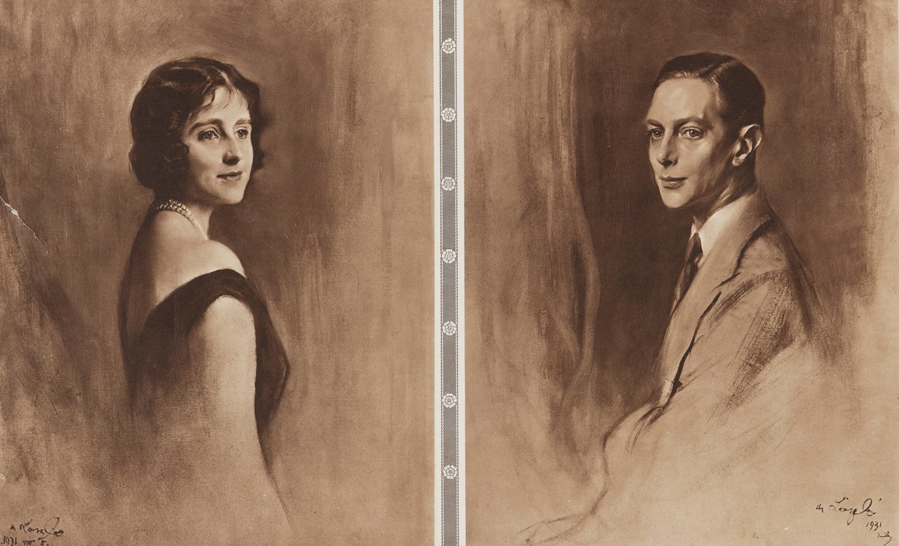 Re Giorgio VI e la Regina Elisabetta da Philip Alexius de (after) Laszlo