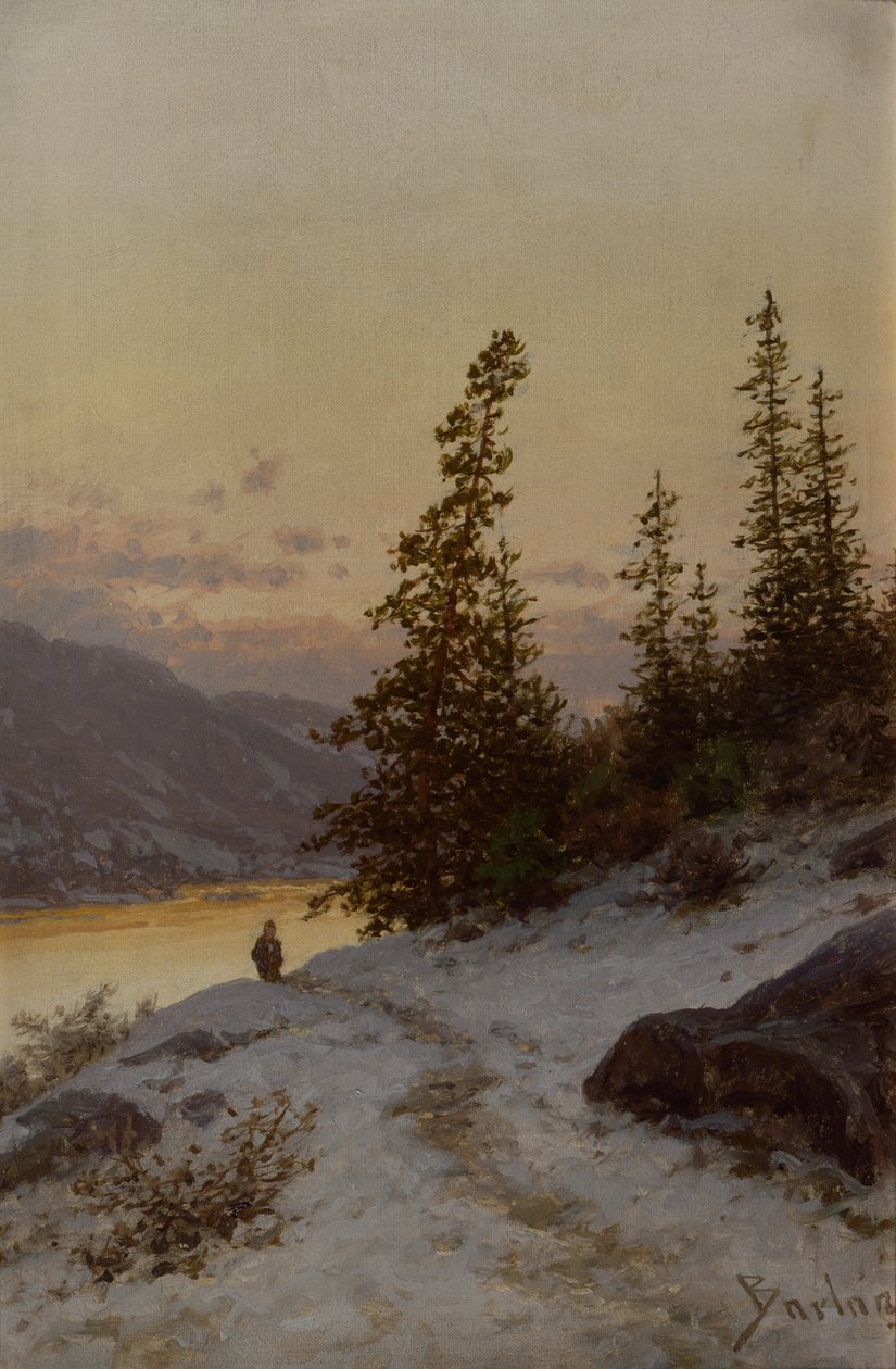 Uomo in paesaggio invernale da Philip Barlag