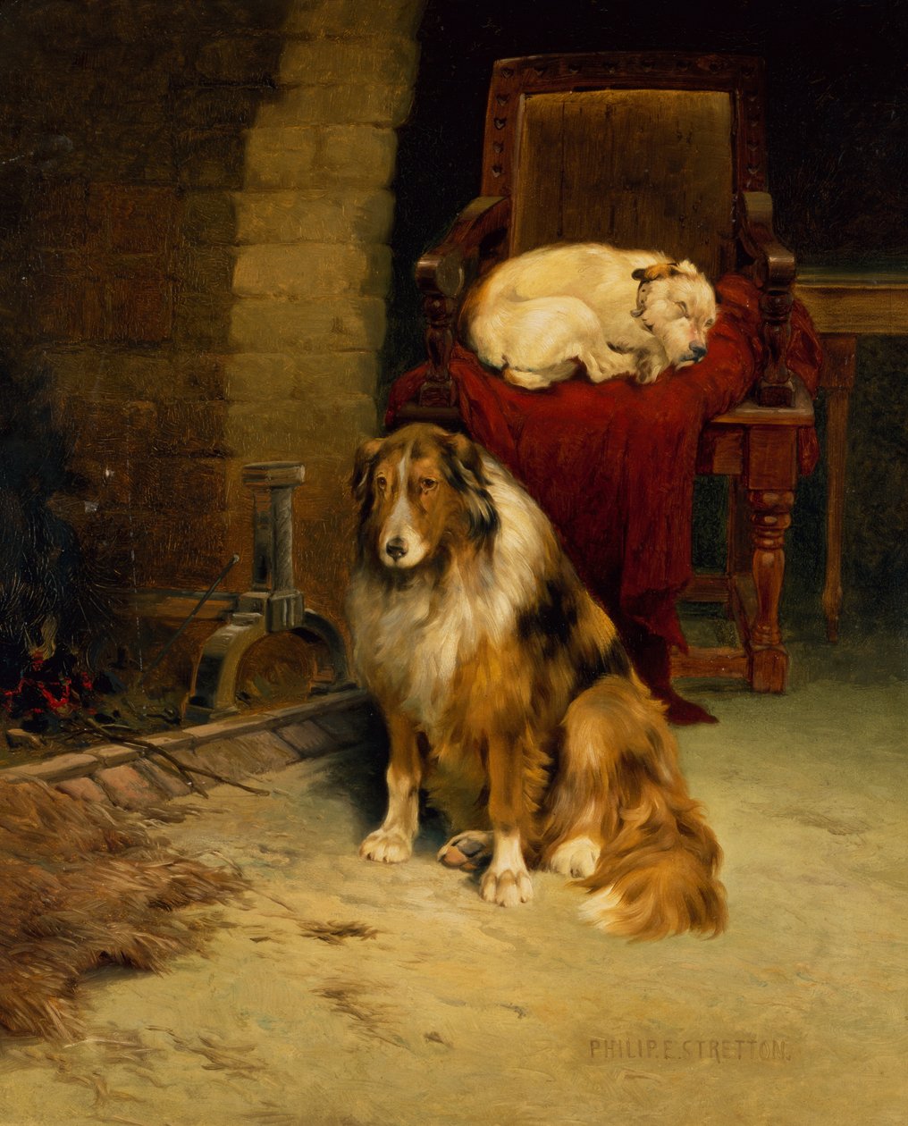 Compagni accanto al focolare da Philip Eustace Stretton