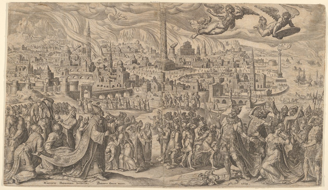 La caduta di Babilonia, 1569 da Philip Galle