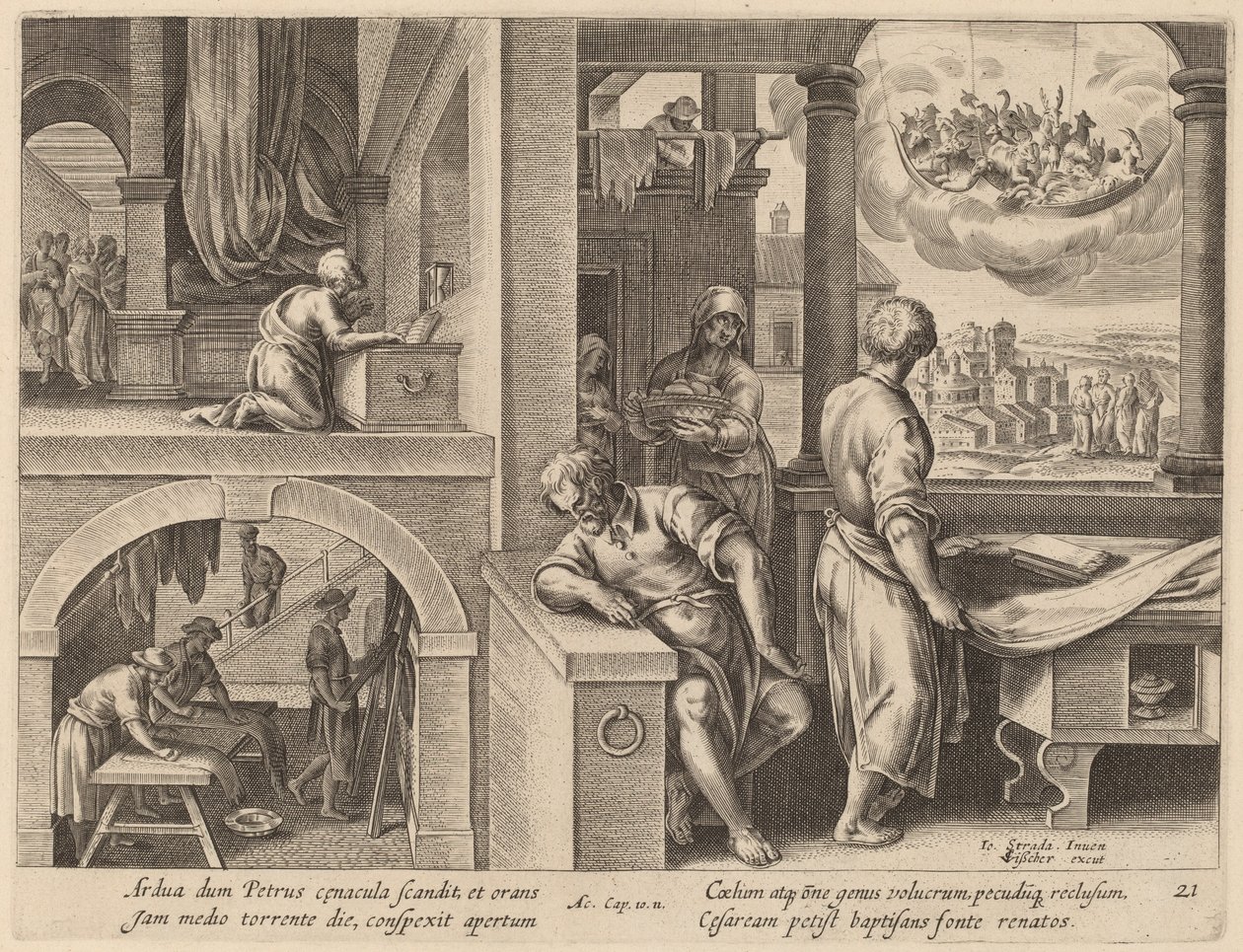 La visione di San Pietro da Philip Galle after Jan van der Straet