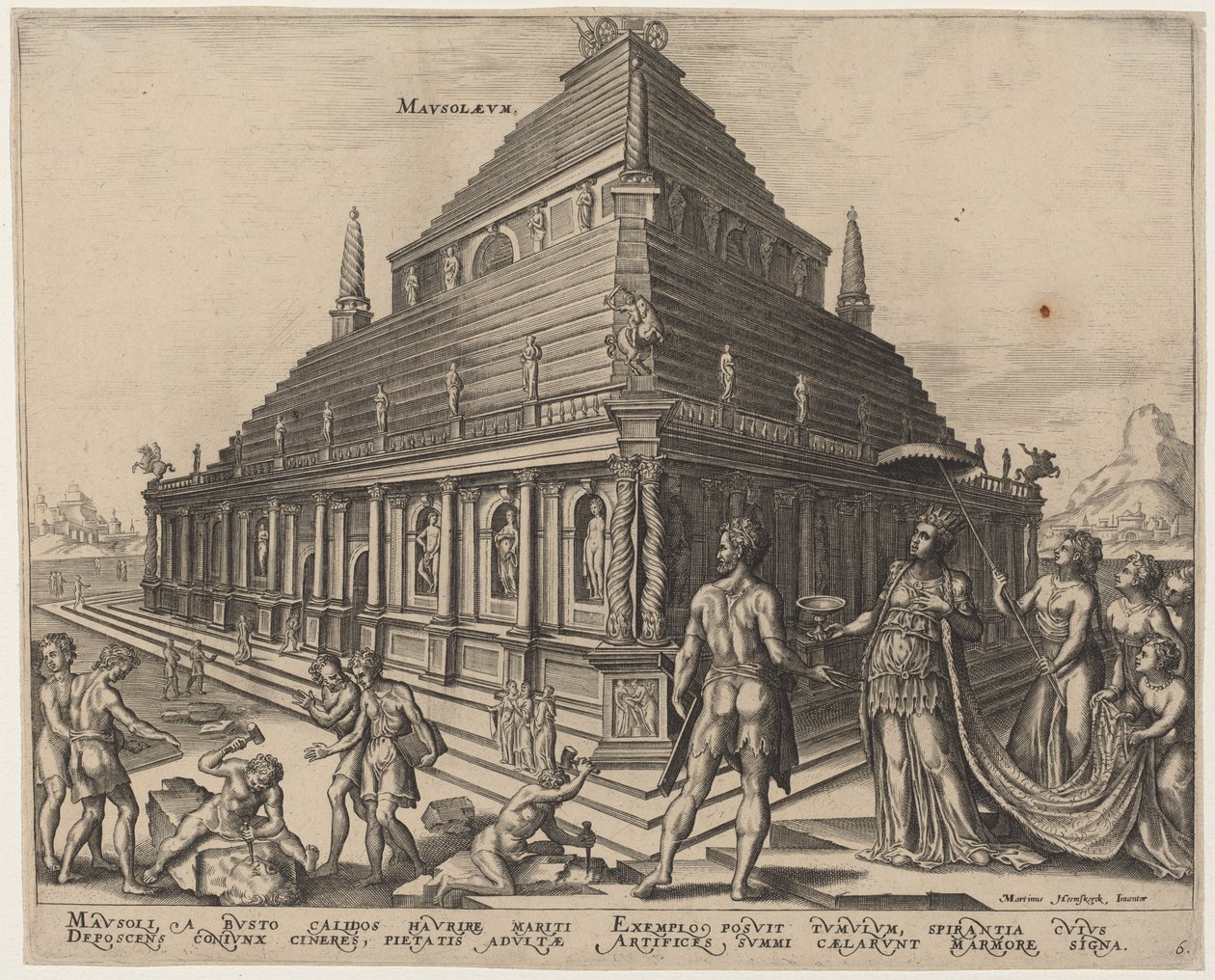 Mausoleo (La tomba di Mausolo ad Alicarnasso) da Philip Galle, after Maerten van Heemskerck
