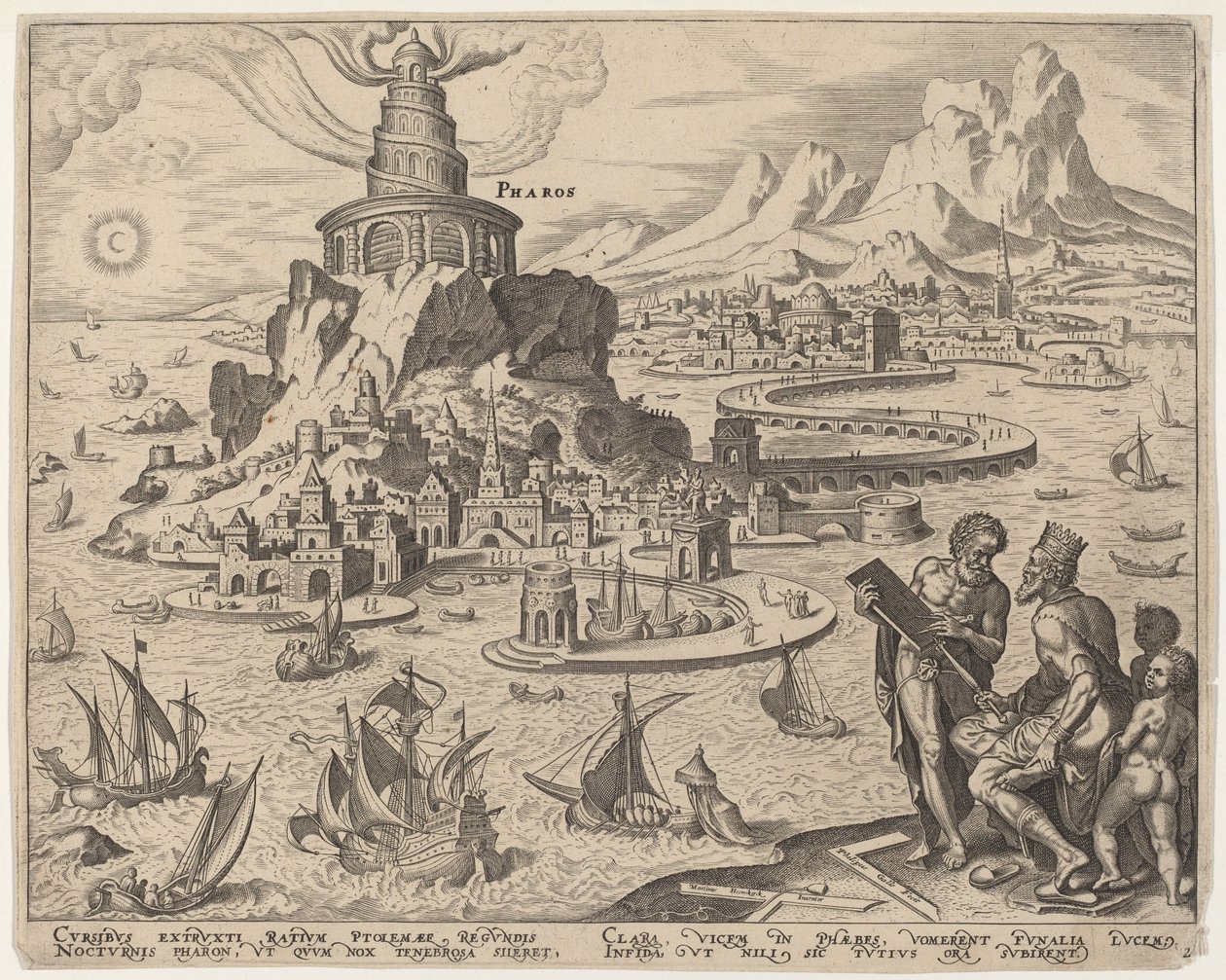 Faro (Il faro di Alessandria) da Philip Galle, after Maerten van Heemskerck