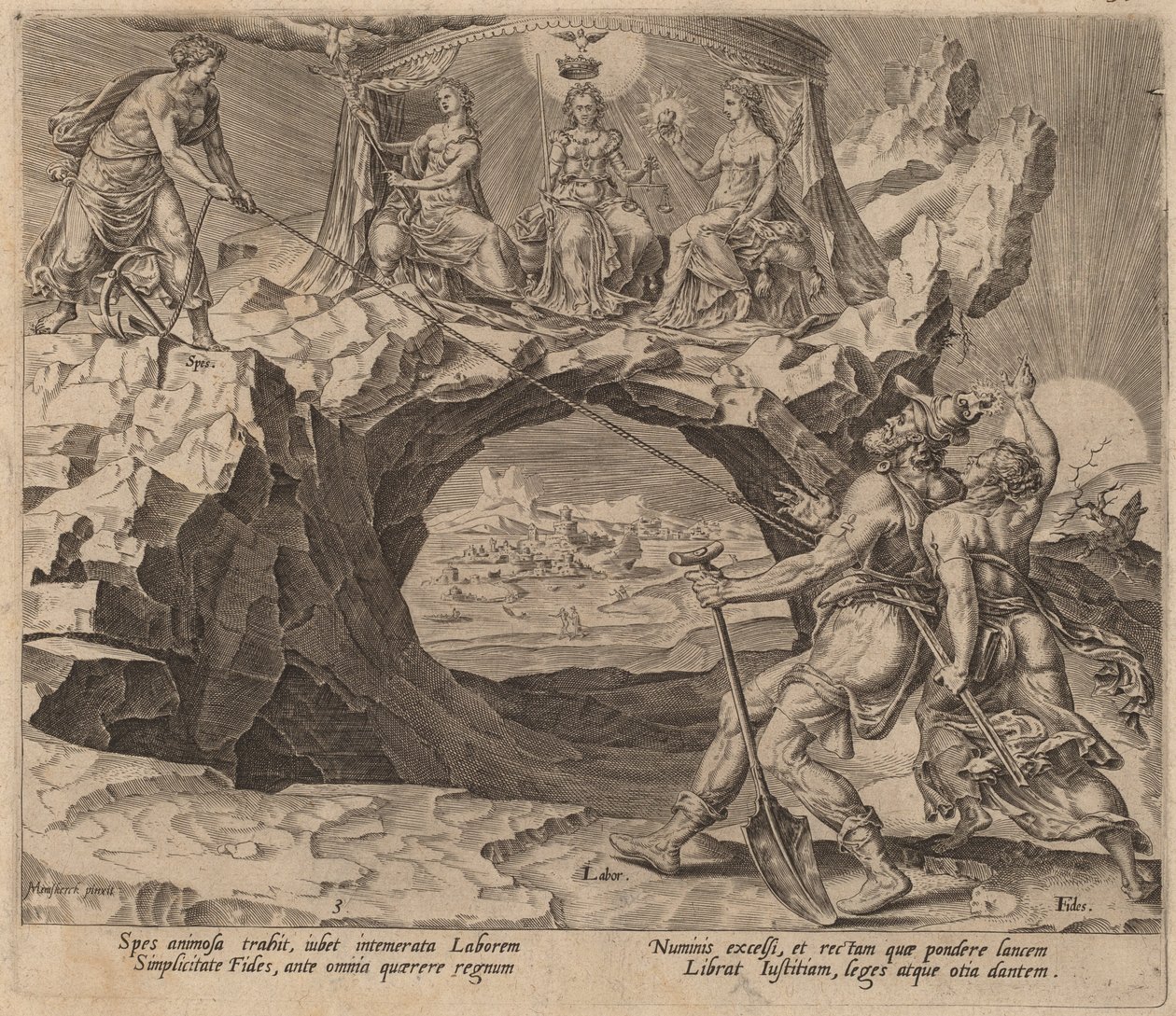 Il Lavoratore Diligente che Aspira alla Rettitudine del Signore da Philip Galle after Maerten van Heemskerck