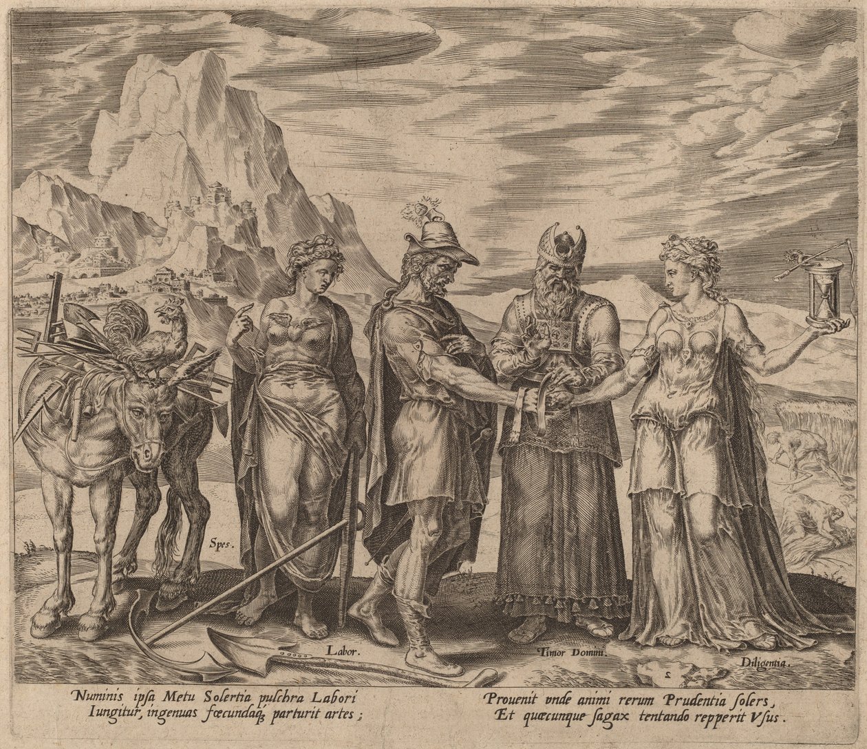 Il matrimonio del lavoro e della diligenza da Philip Galle after Maerten van Heemskerck