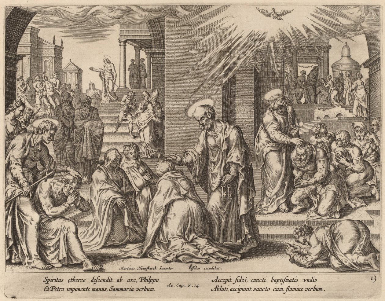 Il Popolo di Samaria Riceve la Parola di Dio da Philip Galle after Maerten van Heemskerck
