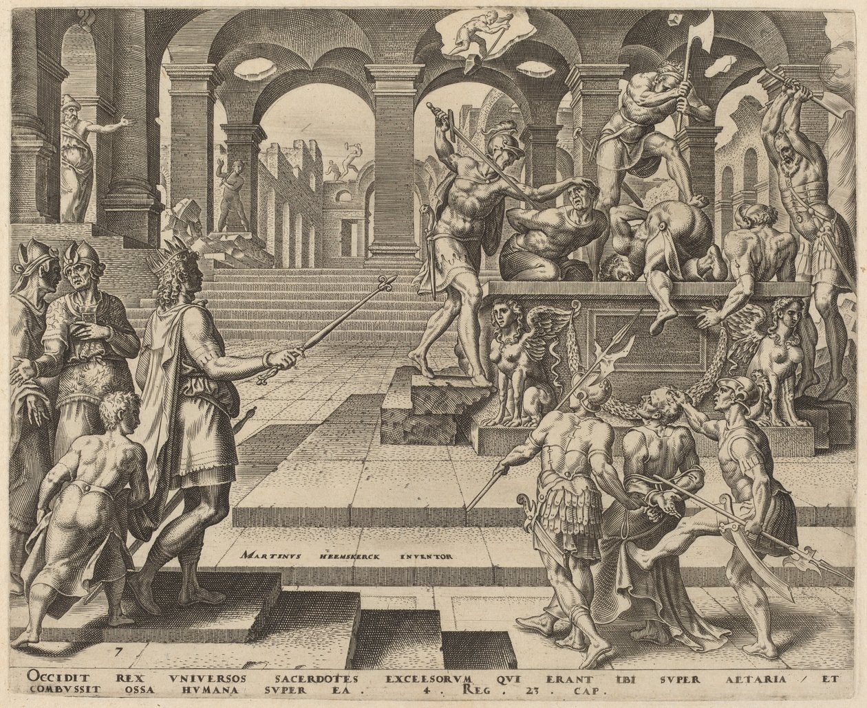 Il massacro dei sacerdoti di Samaria da Philip Galle, after Maerten van Heemskerck