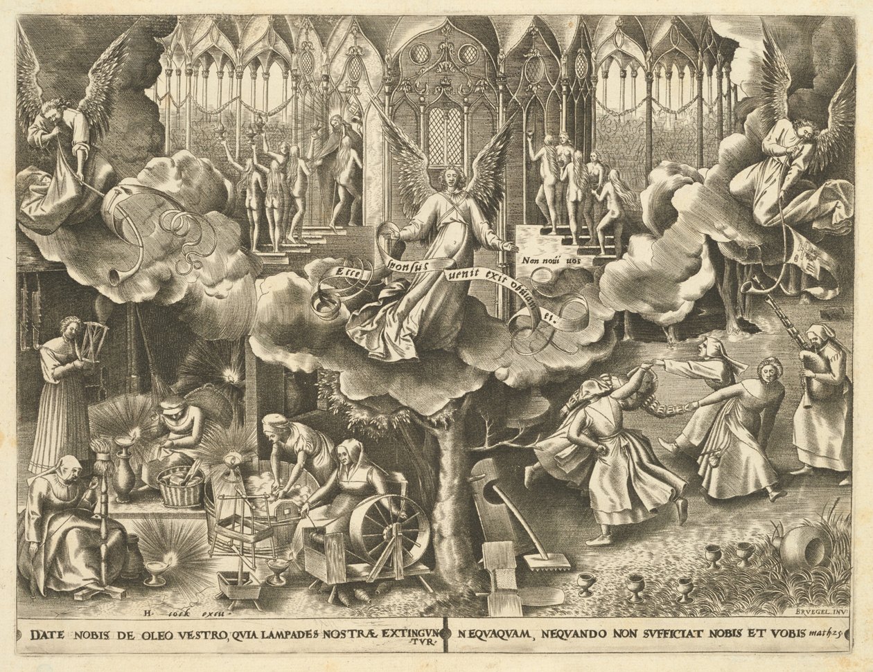 La Parabola delle Vergini Sagge e Stolte da Philip Galle, after Pieter Bruegel the Elder