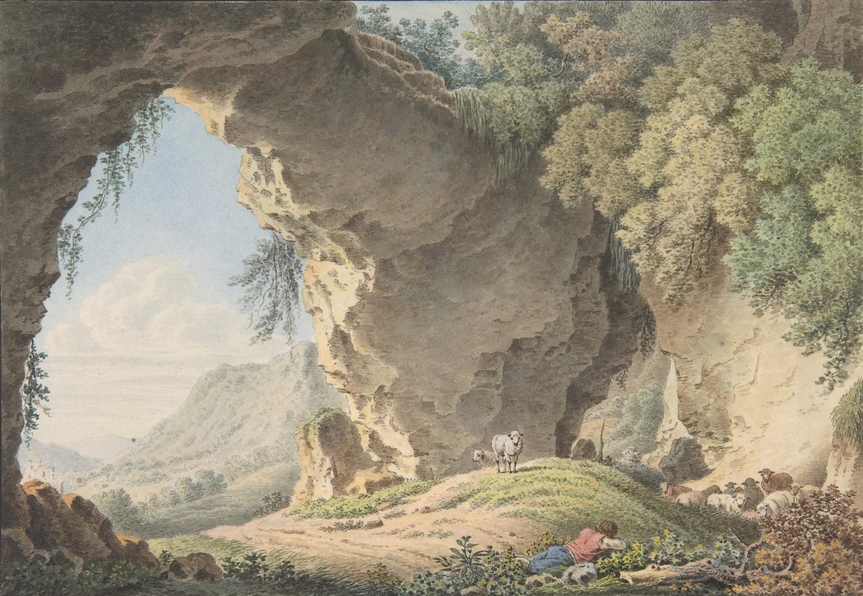 Paesaggio Roccioso con Pastore Dormiente da Philip Heinrich Dunker