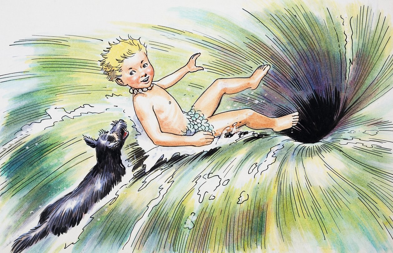 Caduta nel gorgo, illustrazione da "I bambini dell