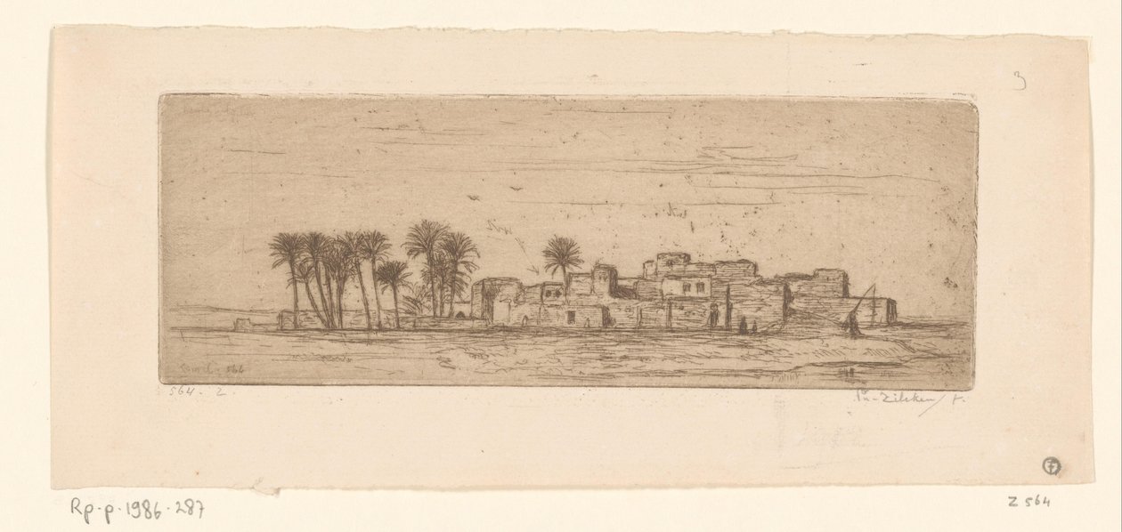 Veduta di Côm Al-Akhdar da Philip Zilcken (signed by artist)