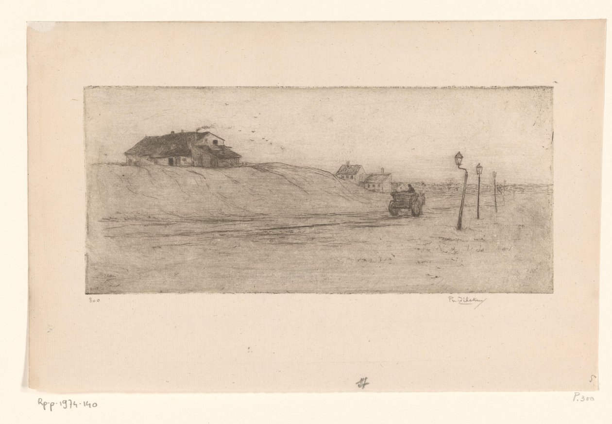 Paesaggio con case, lanterne e carro da Philip Zilcken (signed by artist)