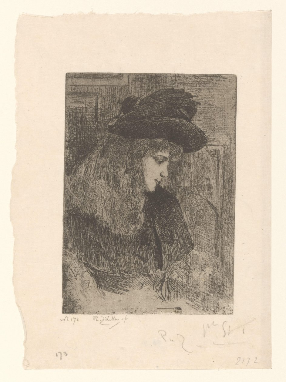 Ragazza con cappello da Philip Zilcken (signed by artist)