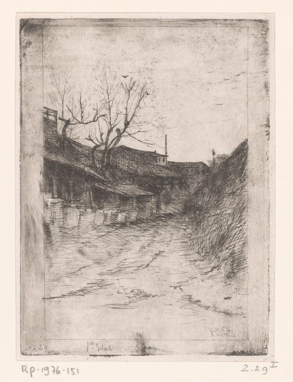 Strada lungo edifici e alberi da Philip Zilcken