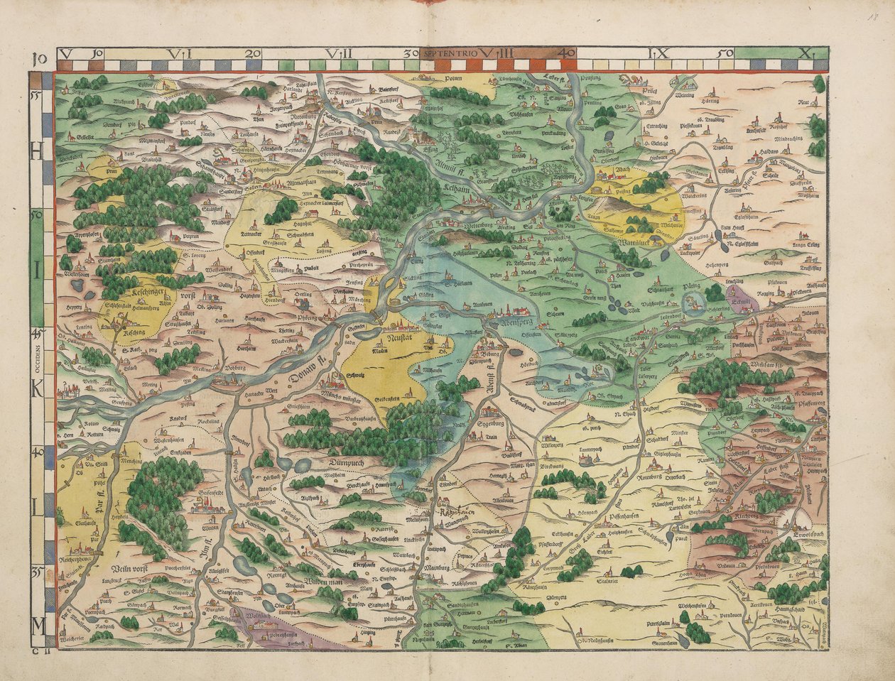 Carte bavaresi del 1568 (Tavola 10) da Philipp Apian