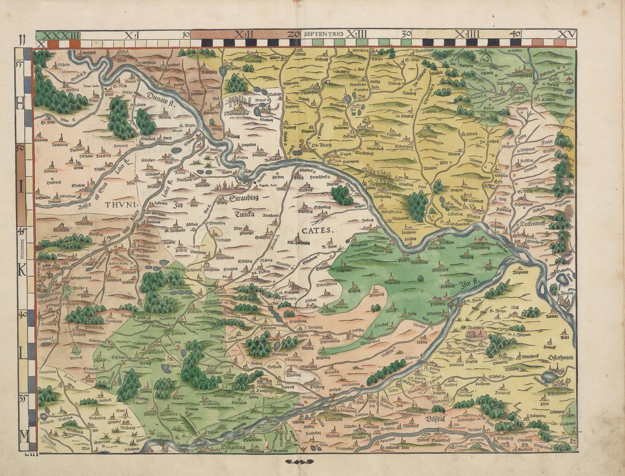 Carte bavaresi del 1568 (Tavola 11) da Philipp Apian