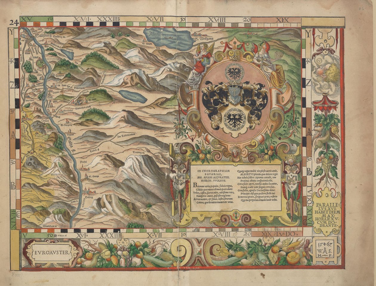 Carte bavaresi del 1568 (Tavola 24) da Philipp Apian