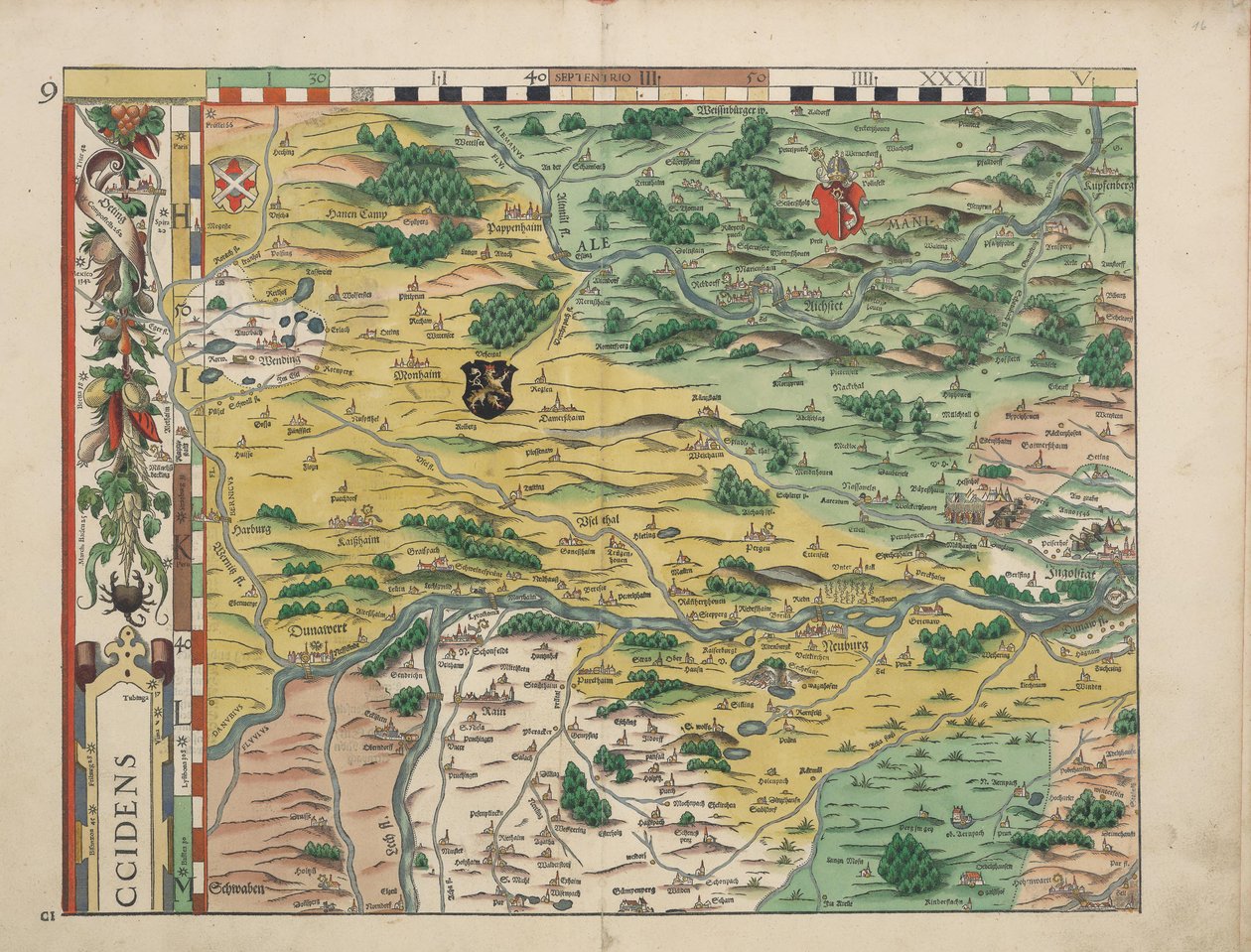 Carte bavaresi del 1568 (Tavola 9) da Philipp Apian