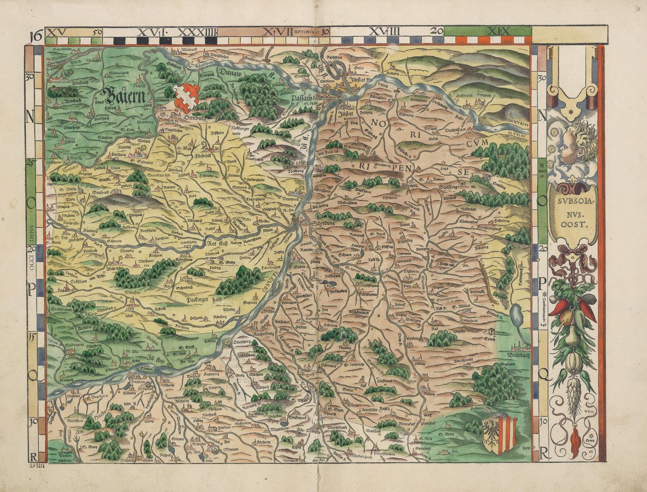 Philipp Apian - Mappe della Baviera del 1568 (Tavola 16) ca. 1 da Philipp Apian
