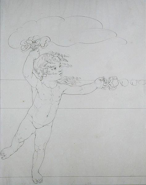 Genio con una rosa, uno studio per Il mattino, 1803 da Philipp Otto Runge