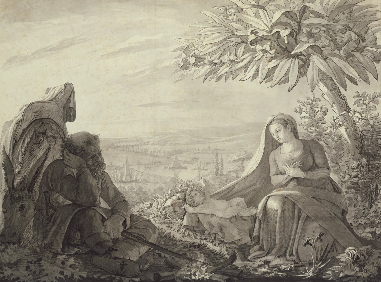 Riposo durante la fuga in Egitto, 1805 da Philipp Otto Runge