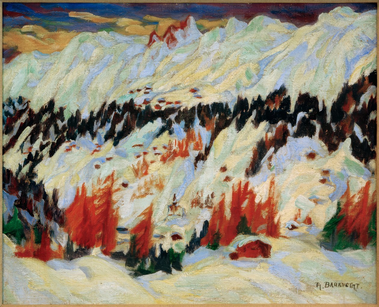 Paesaggio invernale vicino a Davos Frauenkirch da Philipp Bauknecht