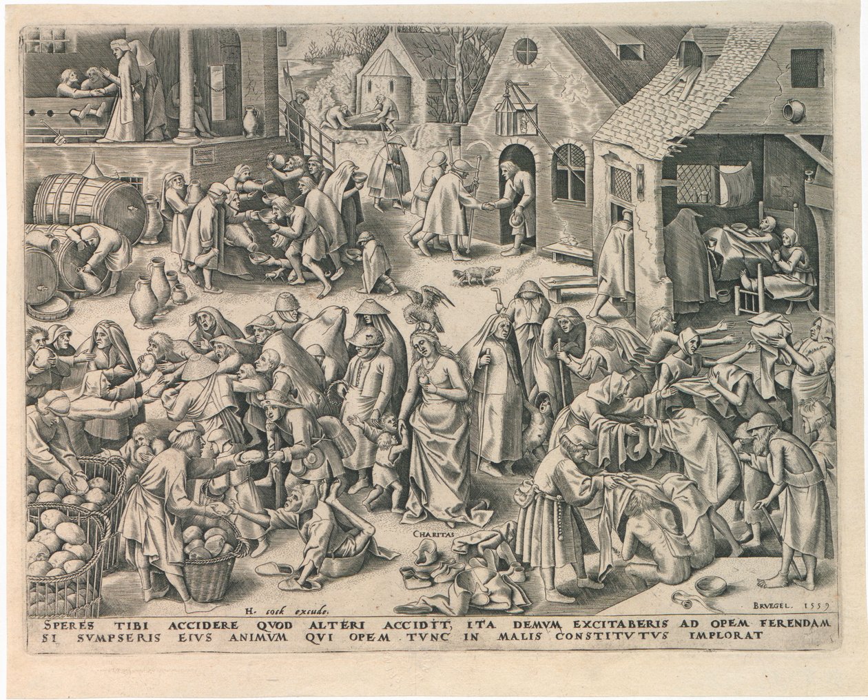 Caritas Carità da Le Sette Virtù, 1559 da Philipp Galle