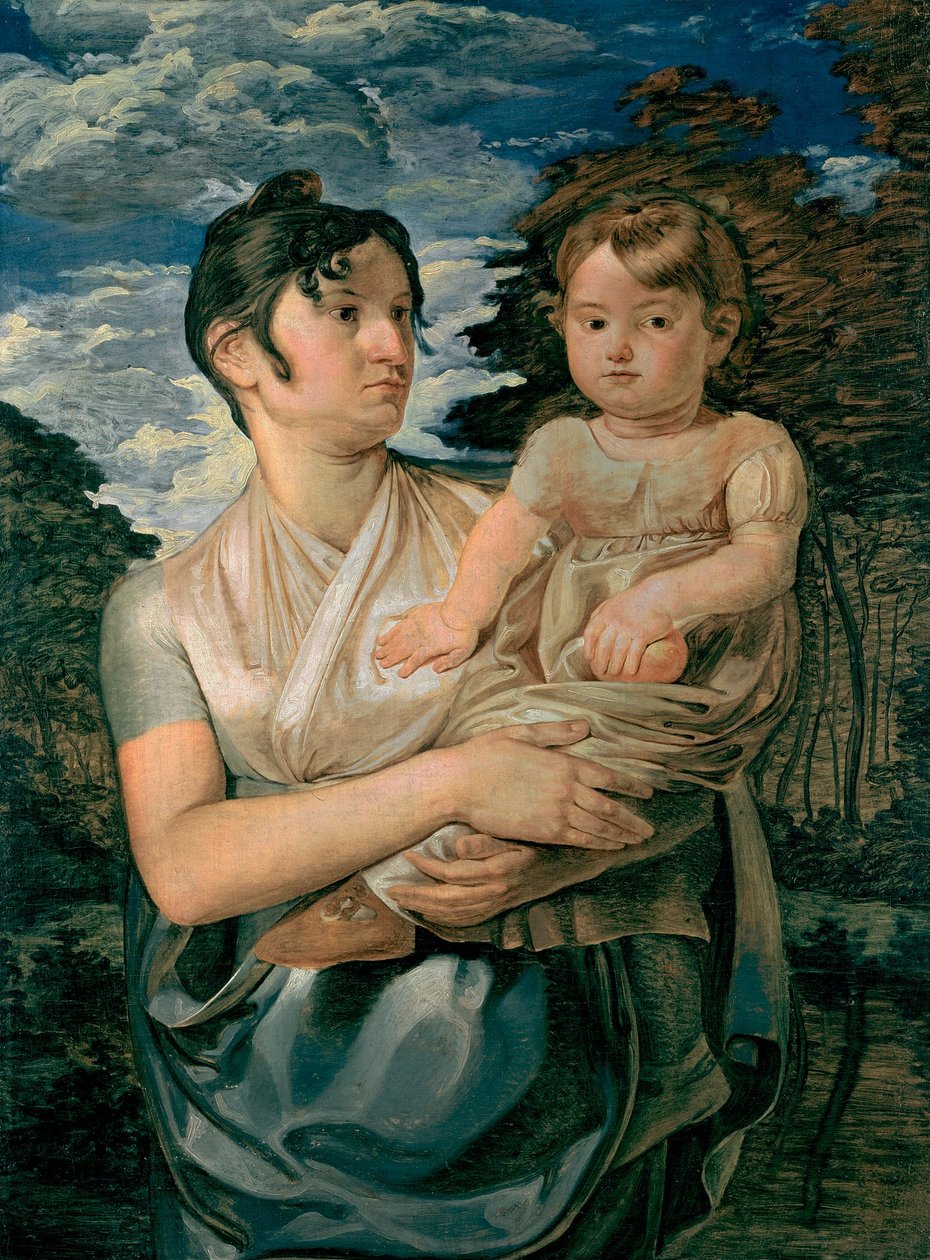 Pauline Runge con il figlio di due anni / Moglie e figlio dell