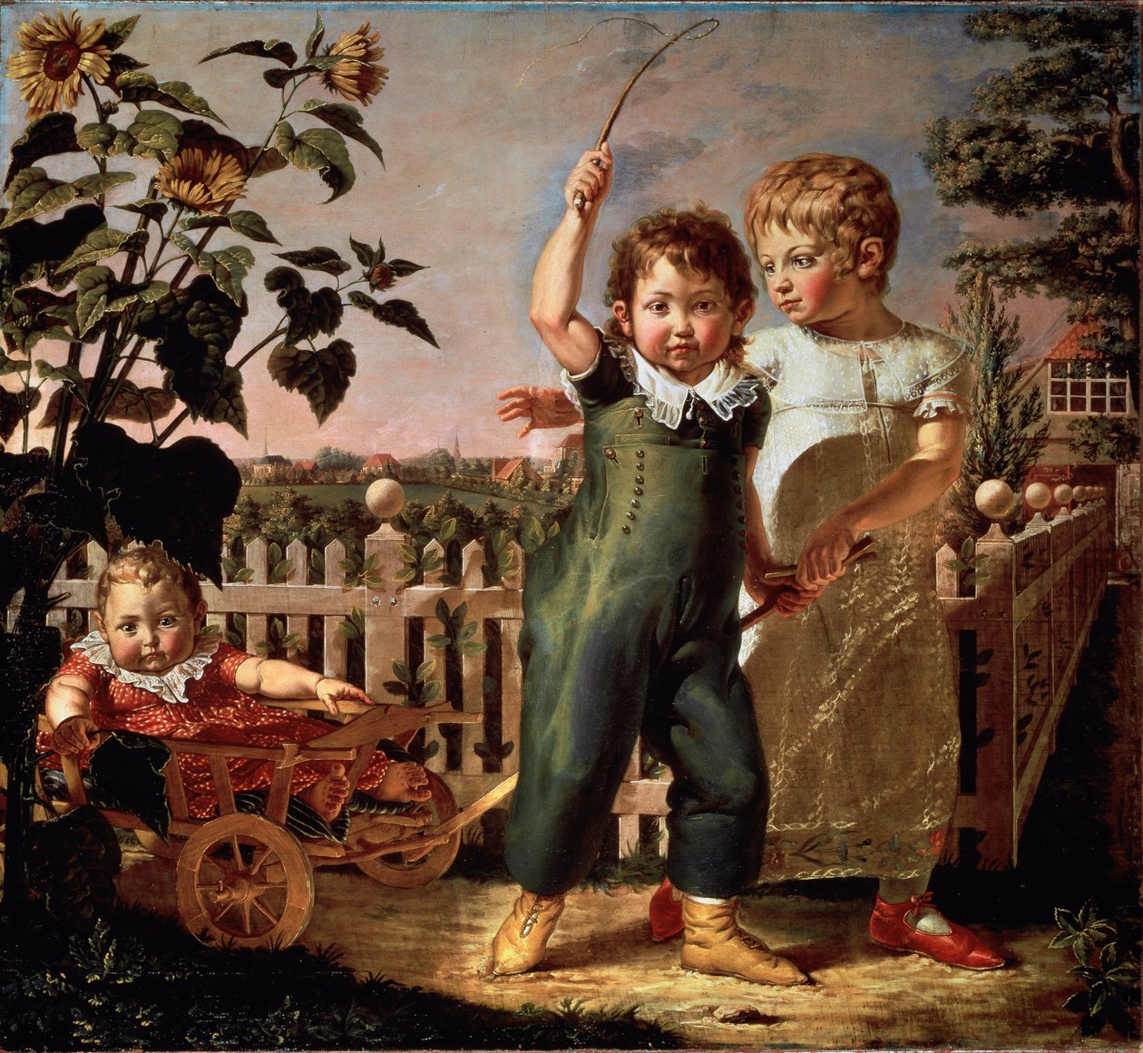 Ritratto dei bambini Hulsenbeck Dipinto di Philipp Otto Runge (1777-1810) 1805 Dim. 130,5x140,5 cm Amburgo, Kunsthalle da Philipp Otto Runge
