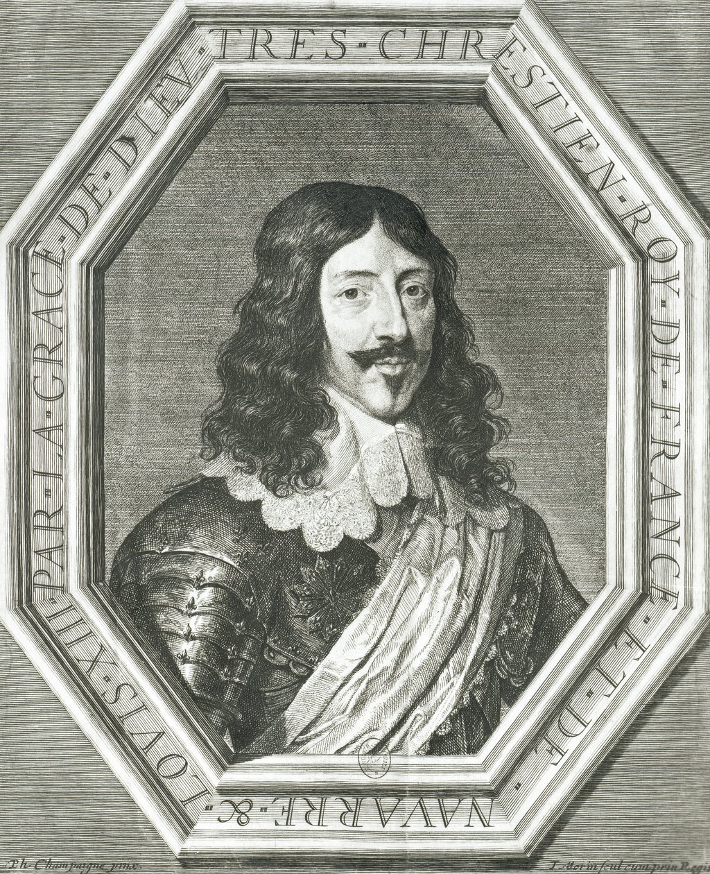 Ritratto di Luigi XIII (1601-43) incisione di Jean Morin da Philippe de Champaigne