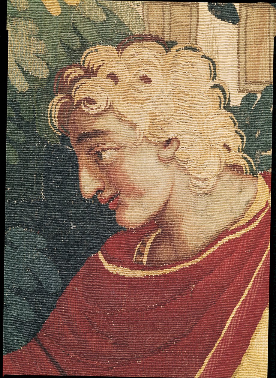 Cefalo e Procri, dettaglio della testa di Cefalo, Officina di Beauvais da Philippe Behagle