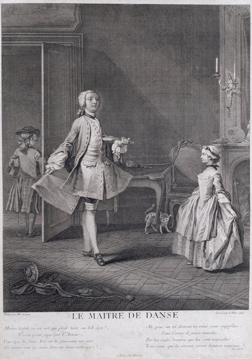 Il Maestro di Ballo, inciso da Jacques Philippe Le Bas (1707-83), 1745 da Philippe Canot