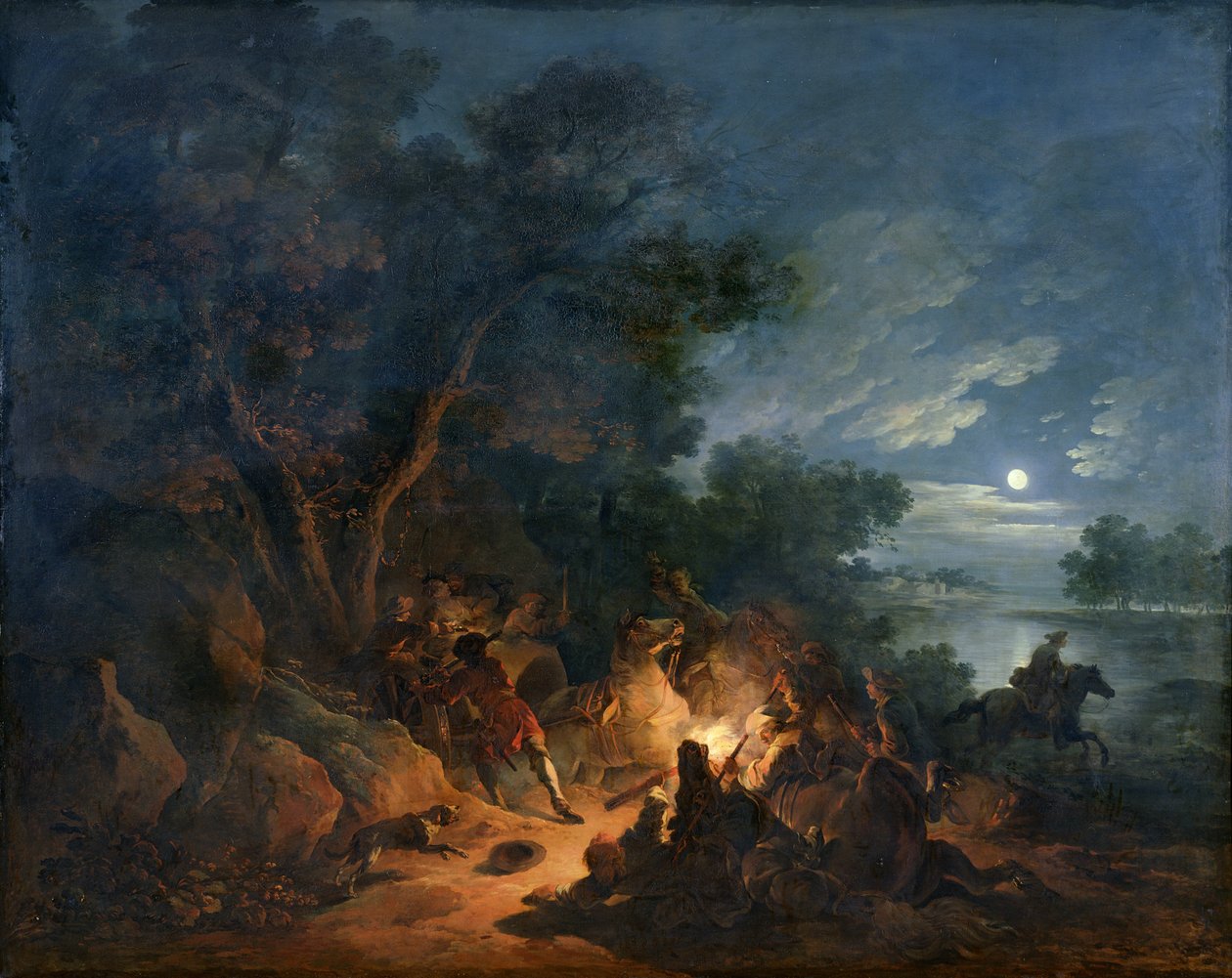 Attacco dei ladri di notte da Philippe Jacques de Loutherbourg