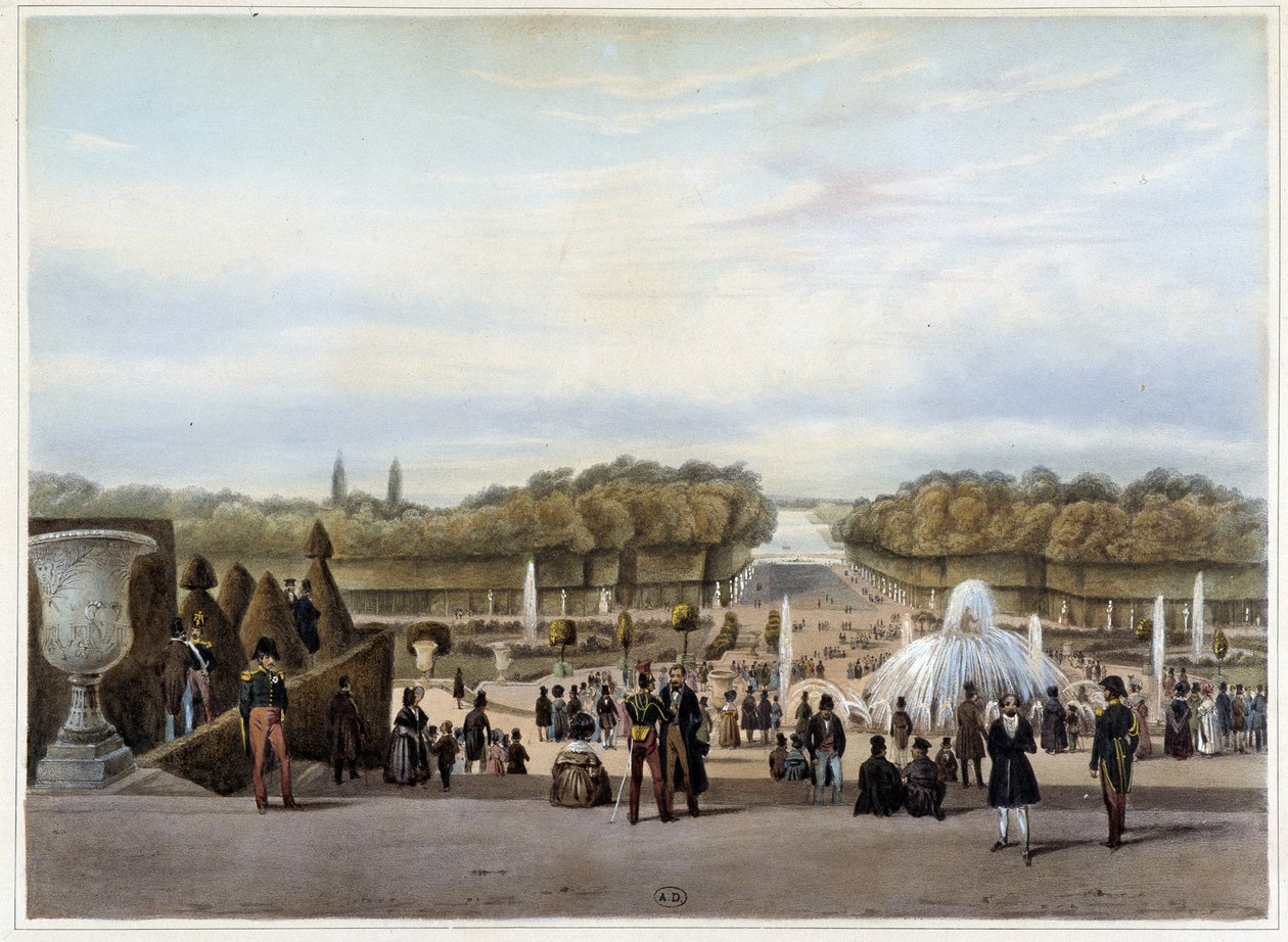 Versailles: le Tappeto Verde - in "Paris et ses environs" di Jacottet & Benoist da Philippe Benoist