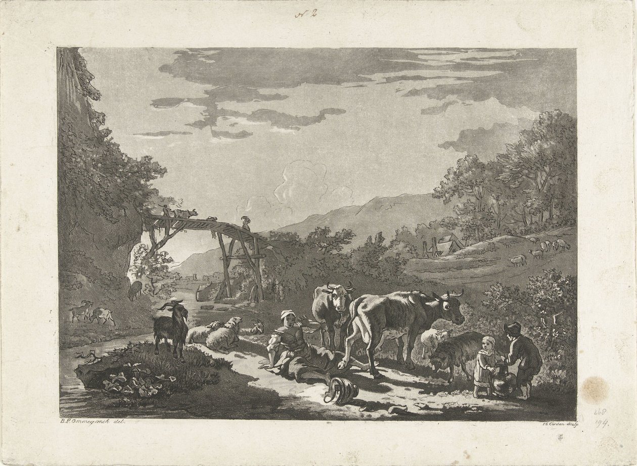 Paesaggio con lattaia e ponte di legno da Philippe Cardon