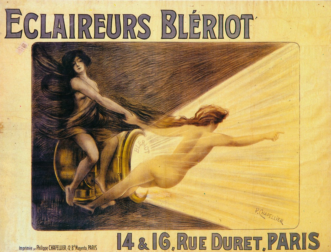 Pubblicità per fari Bleriot, c1905 da Philippe Chapellier