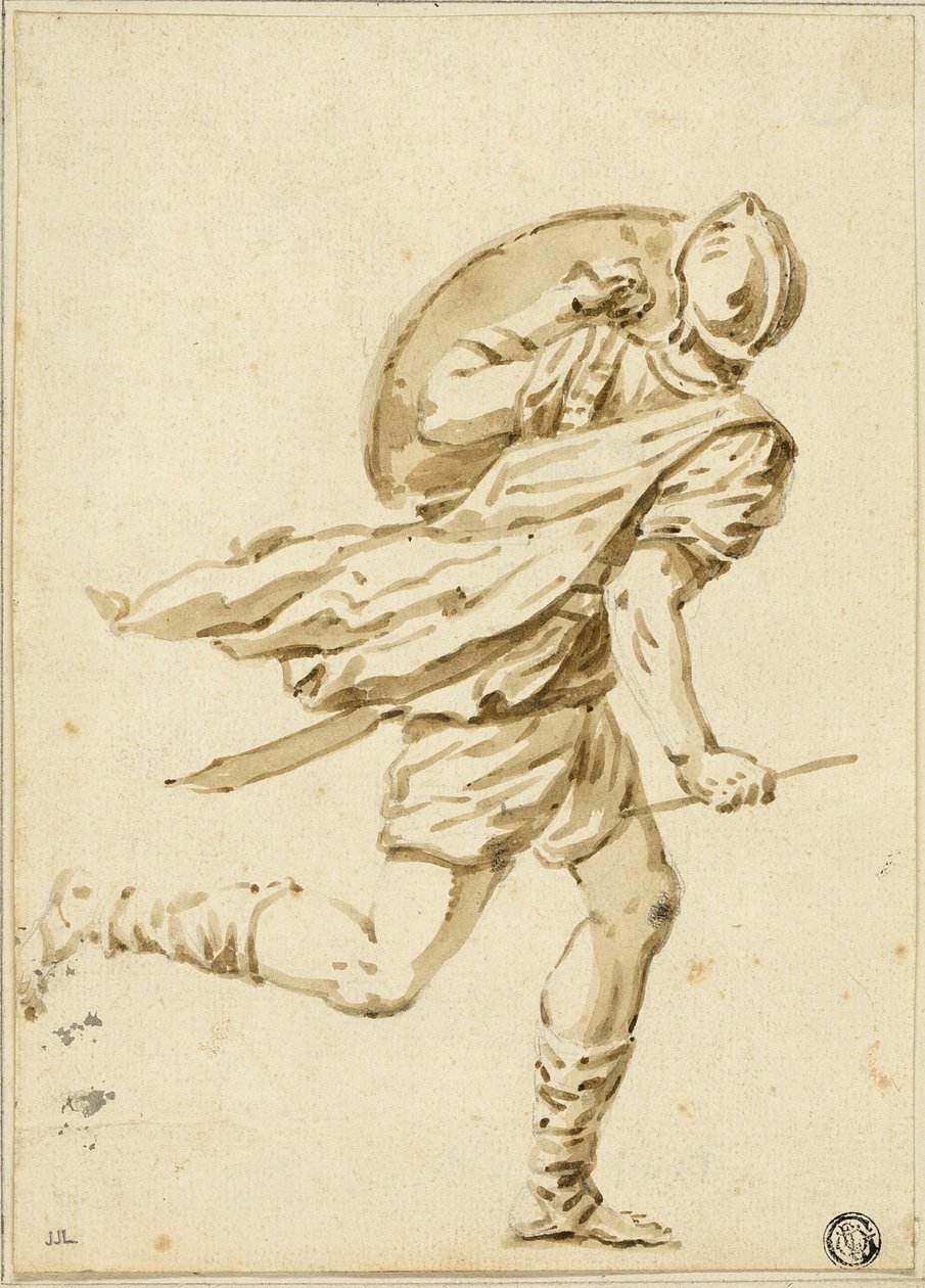 Guerriero romano in corsa, visto di spalle da Philippe Louis Parizeau