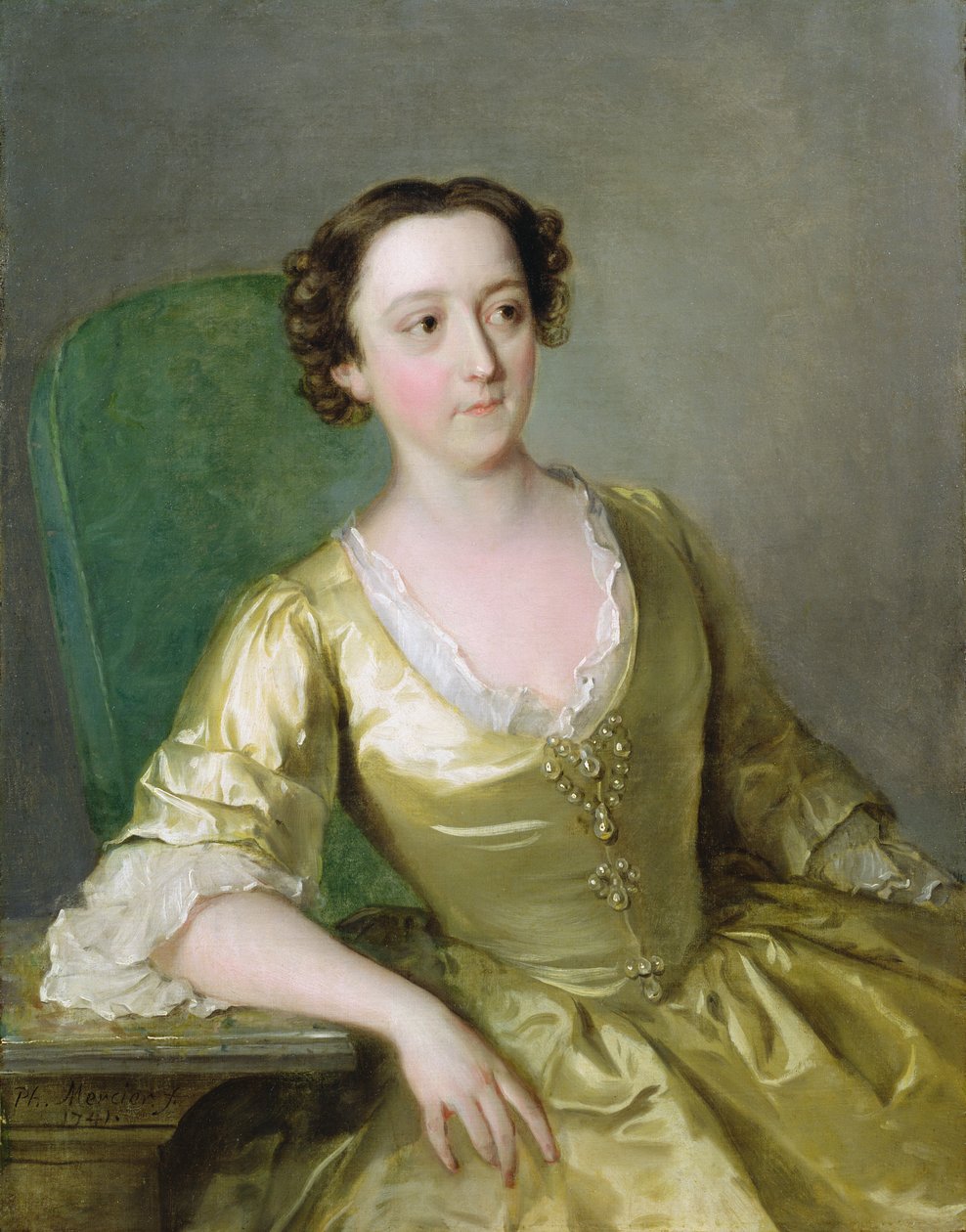 Miss Adams, 1741 circa (olio su tela) da Philippe Mercier