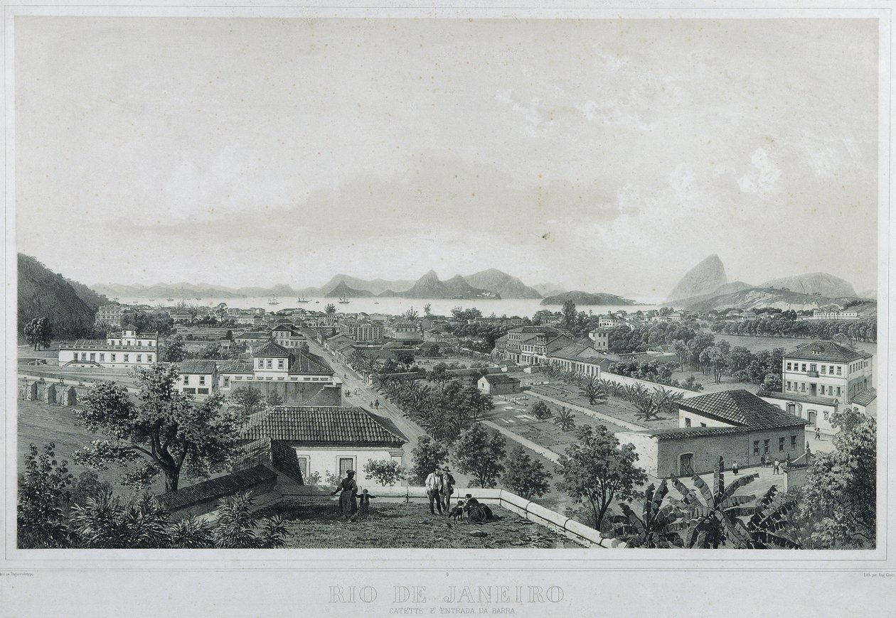 Nove vedute panoramiche di Rio de Janeiro: Catette e entrada da Barra da Philippe and Ciceri Eugene Benoist