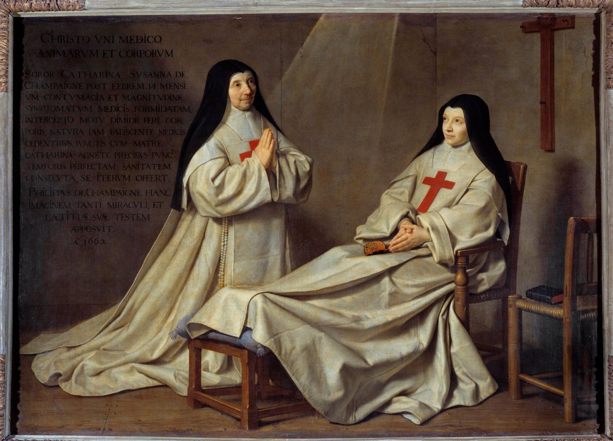 Giansenismo: "Ritratto di Madre Catherine Agnes Arnauld (1593-1671) e Suor Catherine de Sainte Suzanne Champaigne (1636-1686), figlia dell