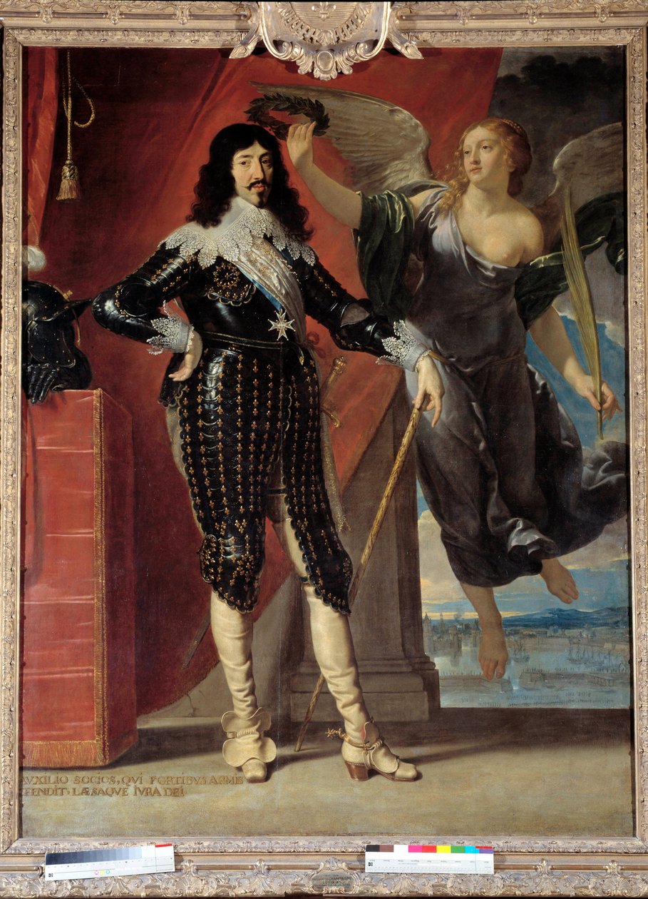 Ritratto a figura intera di Luigi XIII incoronato dalla Vittoria da Philippe de Champaigne
