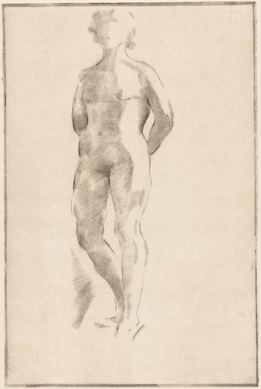 Donna nuda in piedi con le mani dietro la schiena da Philippus de Groot (signed by artist)