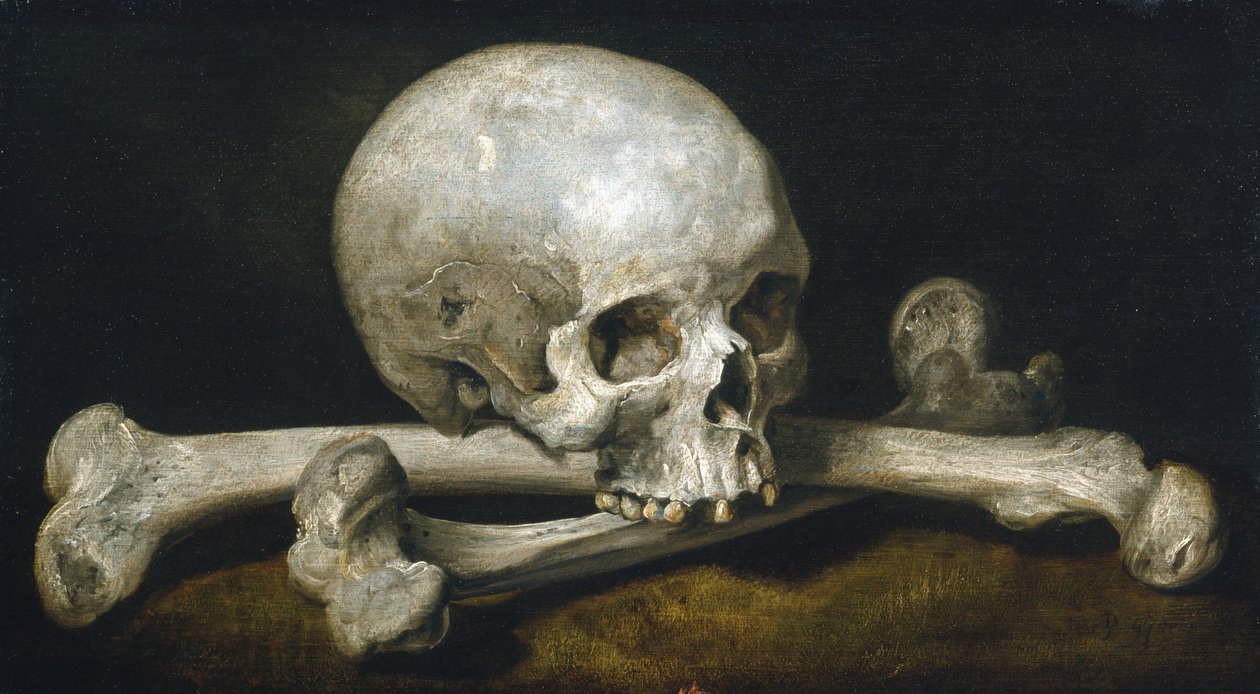 Memento Mori con teschio e ossa incrociate, 1650-63 da Philips Gysels