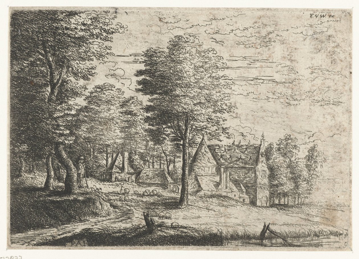 Paesaggio con un pastore e il suo gregge da Philips Augustijn Immenraet