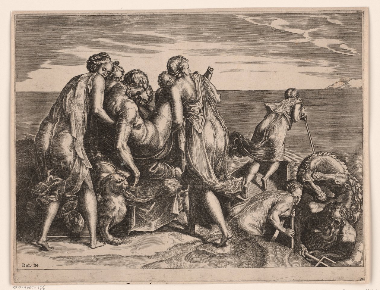 I Feaci portano Ulisse addormentato a Itaca da Philips Galle (attributed to)
