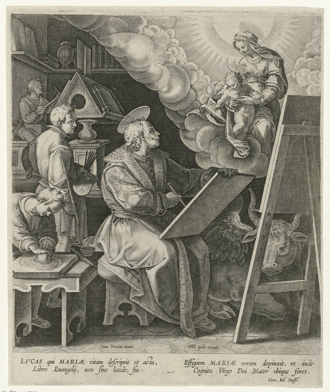 San Luca dipinge Maria con bambino da Philips Galle (attributed to workshop of)