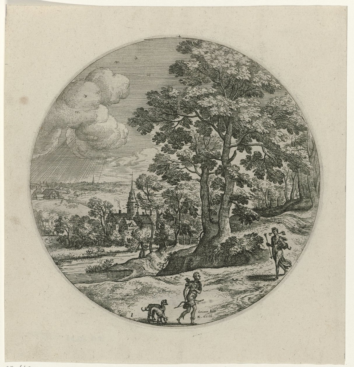 Procri dona a Cefalo una freccia magica (Cefalo e Procri) da Philips Galle (attributed to workshop of)